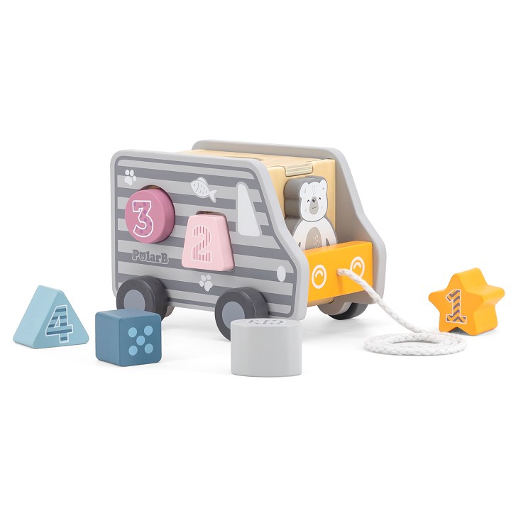Pull-along shape sorting truck